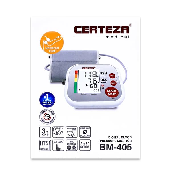 Certeza Digital Blood Pressure Monitor, Universal Cuff BM-405