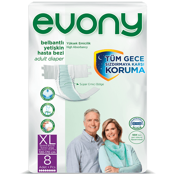 Evony Adult Diapers Size Xlarge 8pcs